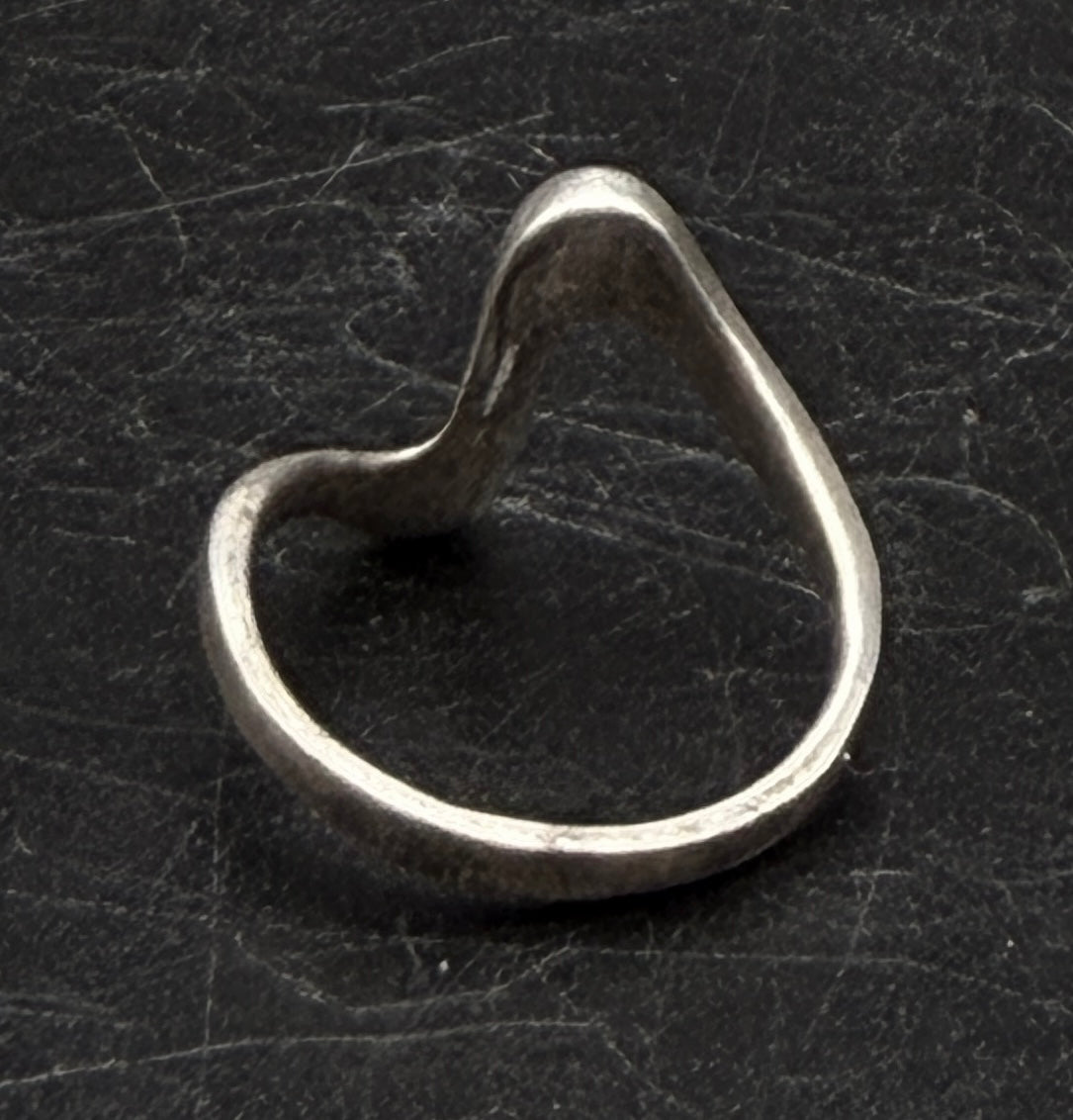 Vintage Sterling Silver Zigzag Band - Size 6