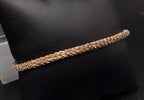 Vintage Gold Tone Sterling Silver Margarita Chain Italian Bracelet - 7.5"