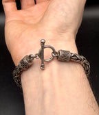 Vintage Handmade HEAVY Sterling Silver Byazantine Link Bracelet - 9"