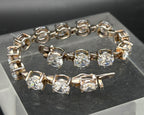 Vintage Cubic Zirconia Sterling Silver Tennis Bracelet - 7"