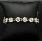 Vintage Cubic Zirconia Sterling Silver Tennis Bracelet - 7"