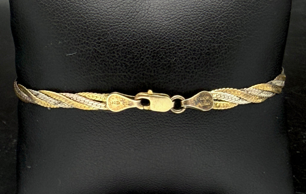 Milor - Vintage Sterling Silver Dual Tone Braided Link Bracelet