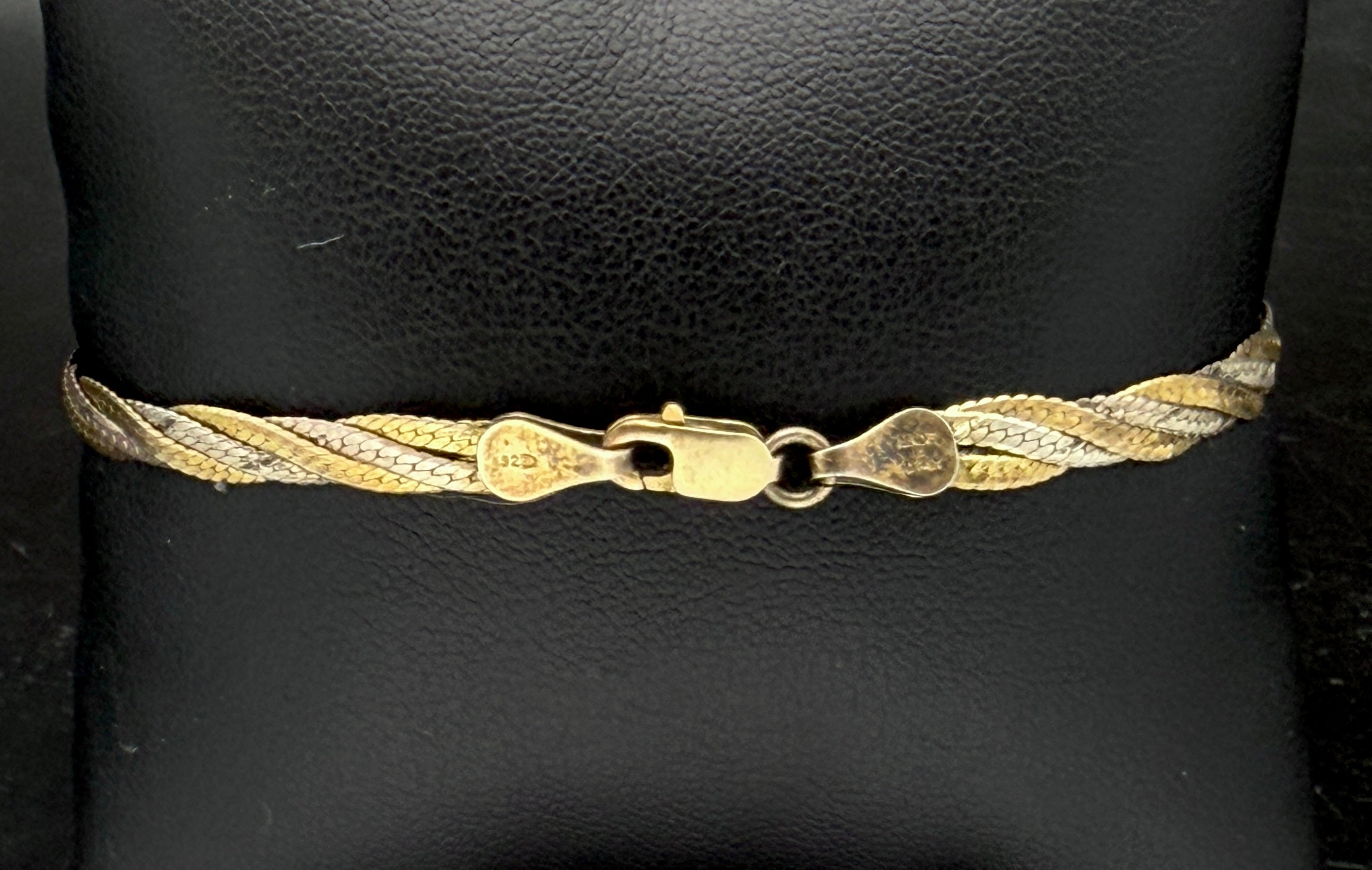Milor - Vintage Sterling Silver Dual Tone Braided Link Bracelet