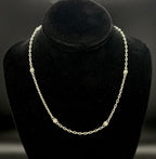 Judith Ripka - Vintage Sterling Silver Cubic Zirconia Station Chain Necklace - 18"