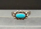 Vintage Turquoise Sterling Silver Spinner Ring - Size 4.25