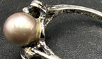 Vintage Tahitian Pearl Sterling Silver Ring - Size 6.25
