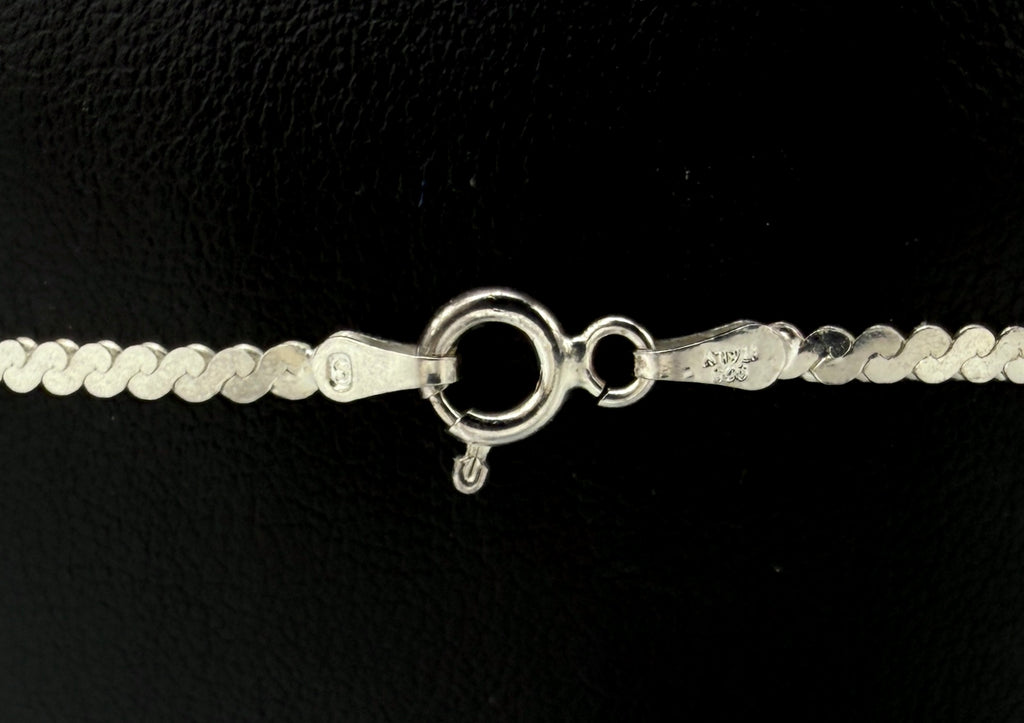 Vintage Italian Sterling Silver Serpentine Link Bracelet - 7"