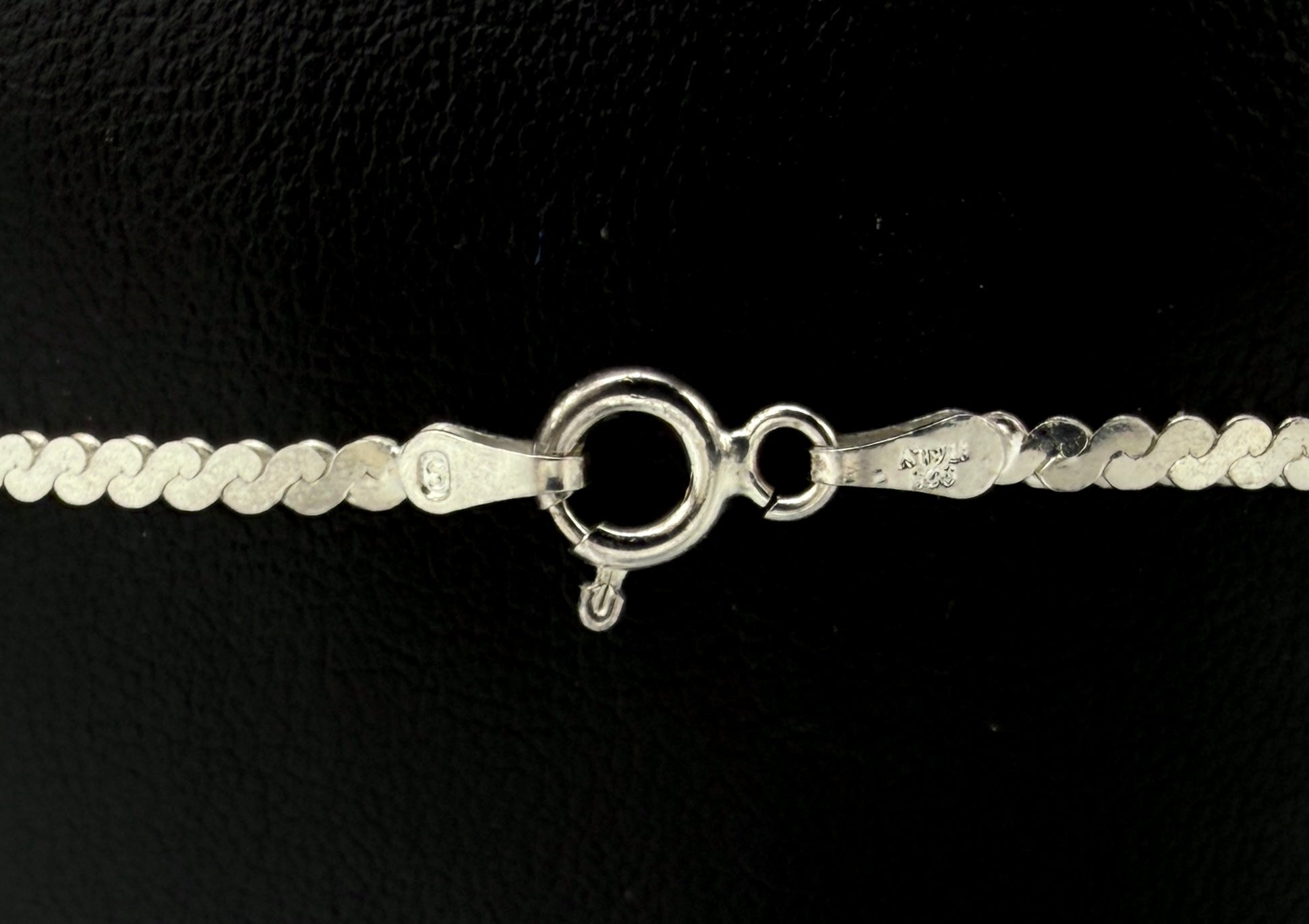 Vintage Italian Sterling Silver Serpentine Link Bracelet - 7"