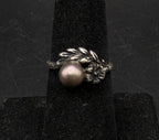 Vintage Tahitian Pearl Sterling Silver Ring - Size 6.25
