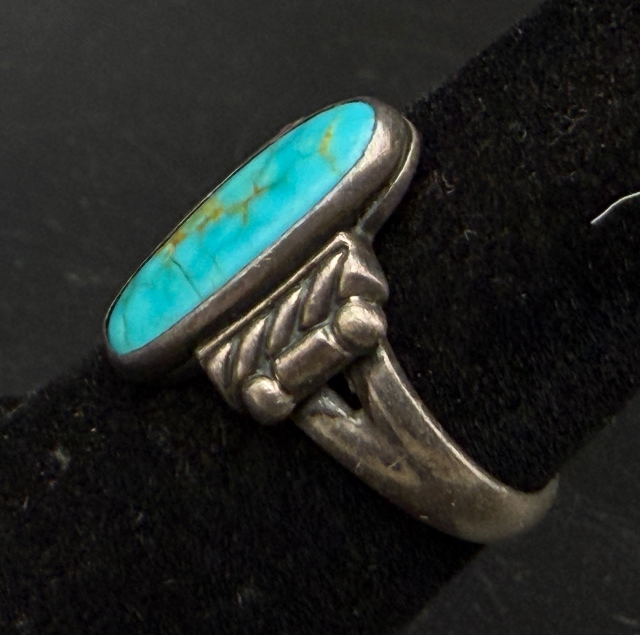 Bell Trading Post - Vintage Sterling Silver with Turquoise Ring - Size 5.75