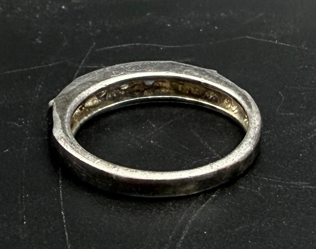 Ross-Simons - Vintage Sterling Silver CZ and Enamel Ring - Size 6