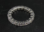 Vintage Sterling Silver CZ Eternity Band - Size 6