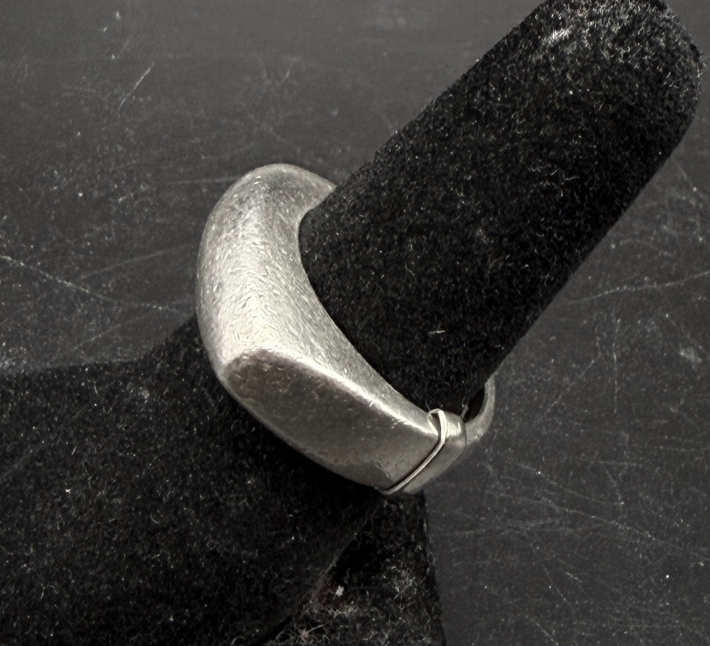 Vintage Handmade Sterling Silver Mexican Ring with Adjuster - Size 5 to 6.5