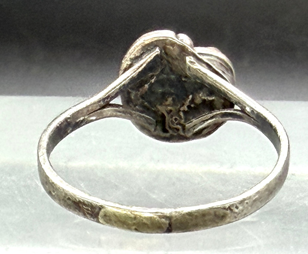 Vintage Handmade Turquoise Sterling Silver Ring - Size 8