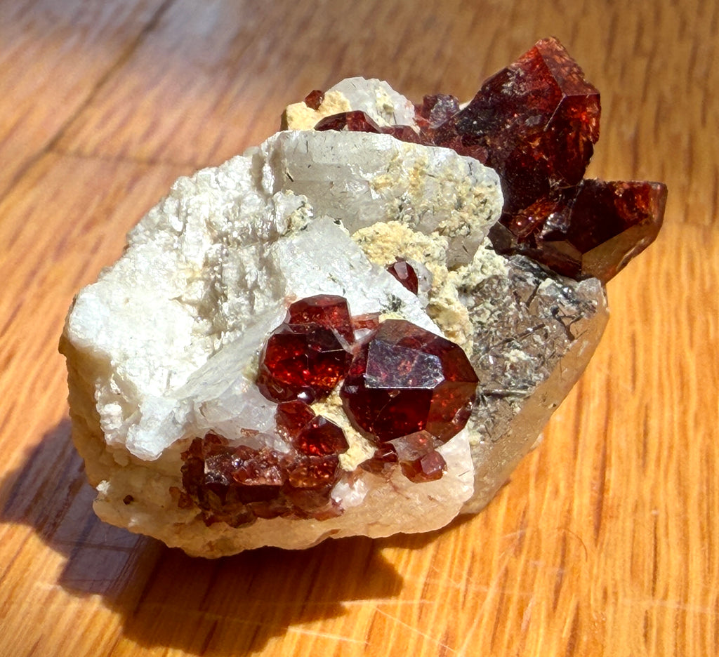 Garnet Crystal Cluster with Quartz on Matrix