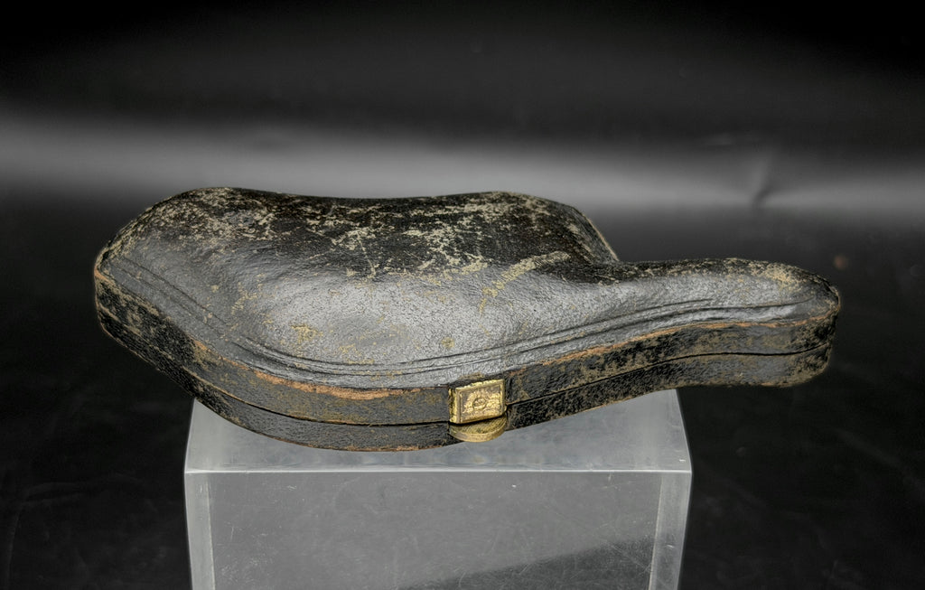 Antique Meerschaum Estate Pipe - Horse & Wolf Motif with Fitted Case and Amber Stem