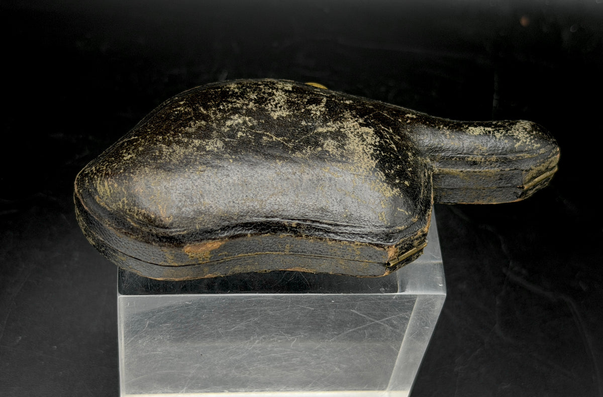 Antique Meerschaum Estate Pipe - Horse & Wolf Motif with Fitted Case and Amber Stem