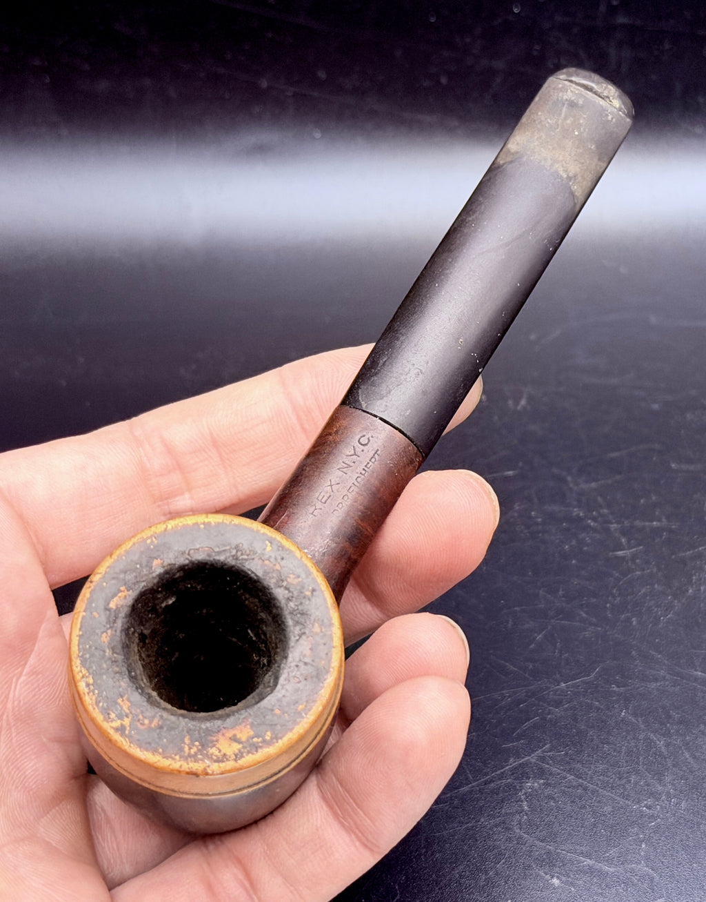 Rare REX N.Y.C. / DR REICHERT Meerschaum-Lined Briar Estate Pipe | Barclay-Rex NYC