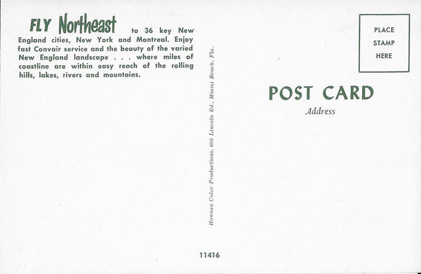 Vintage 1950s Northeast Airlines Convair Postcard