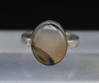 Vintage Handmade Sterling Silver Agate Ring - Size 6.75