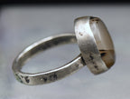 Vintage Handmade Sterling Silver Agate Ring - Size 6.75
