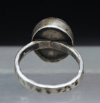 Vintage Handmade Sterling Silver Agate Ring - Size 6.75