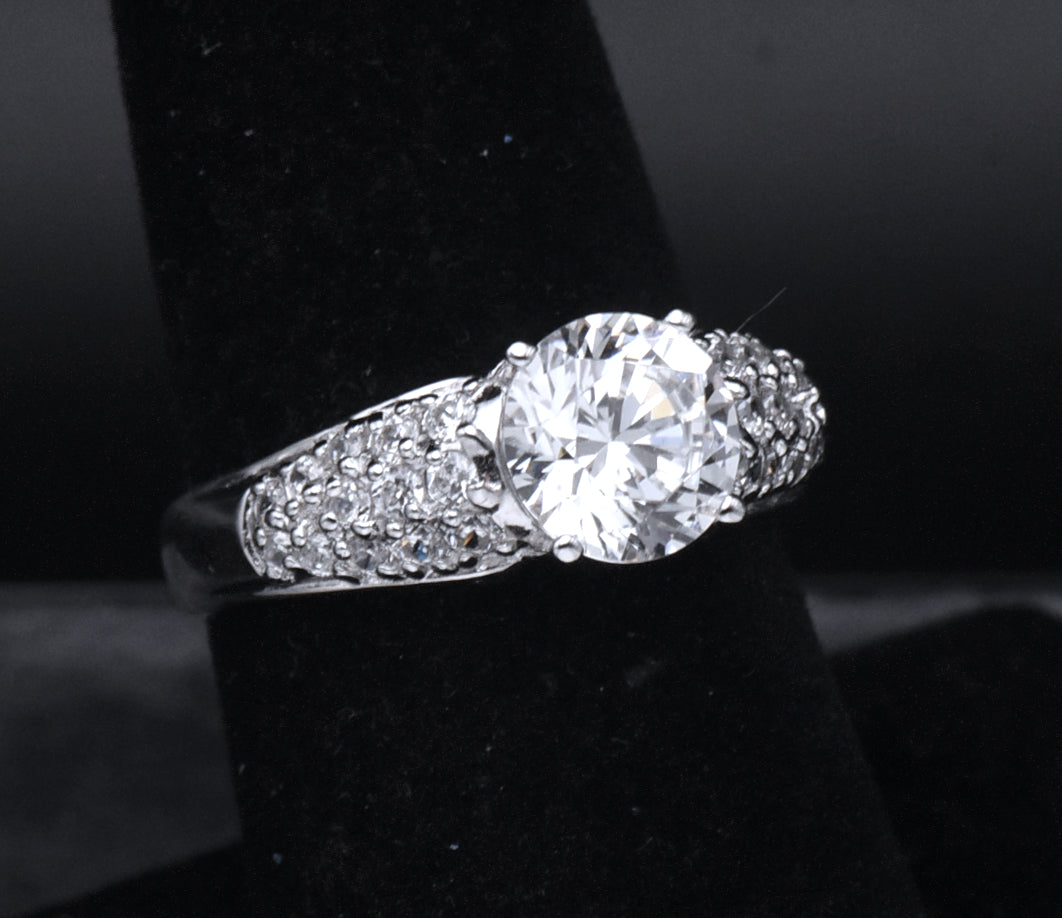 Diamonique - Sterling Silver Cubic Zirconia Ring