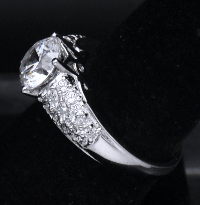 Diamonique - Sterling Silver Cubic Zirconia Ring