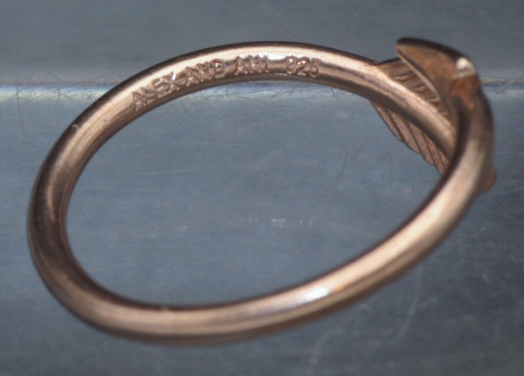 Alex and Ani - Vintage Sterling Silver Copper Tone Arrow Band - Size 7+