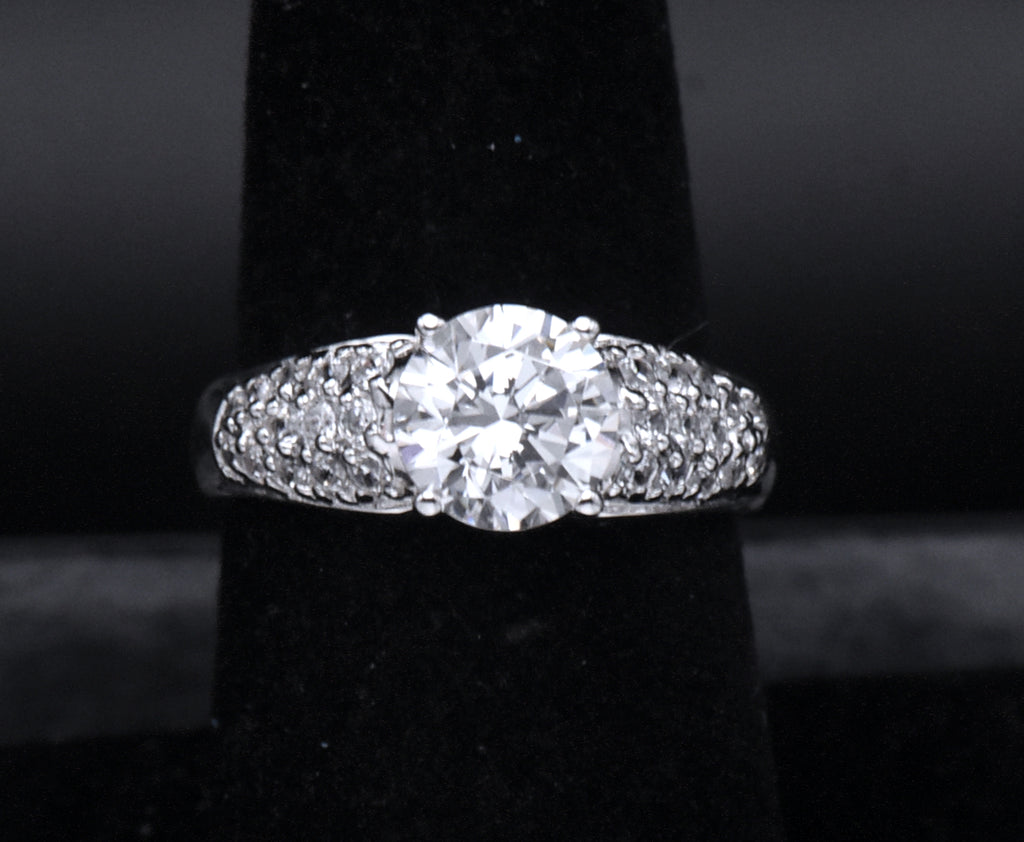 Diamonique - Sterling Silver Cubic Zirconia Ring