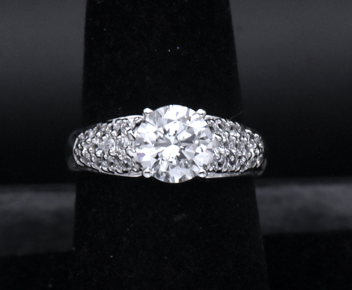 Diamonique - Sterling Silver Cubic Zirconia Ring