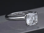 Sterling Silver Asscher Cut Cubic Zirconia Solitaire Ring - Size 6.25