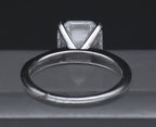 Sterling Silver Asscher Cut Cubic Zirconia Solitaire Ring - Size 6.25