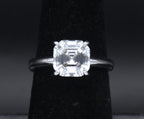 Sterling Silver Asscher Cut Cubic Zirconia Solitaire Ring - Size 6.25
