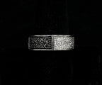 Vintage Sterling Black and Colorless Cubic ZIrconia Ring - Size 8.75