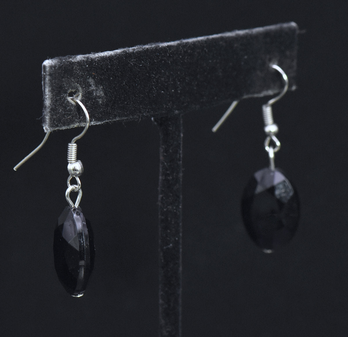 Vintage Faux Amethyst Bead Dangle Earrings