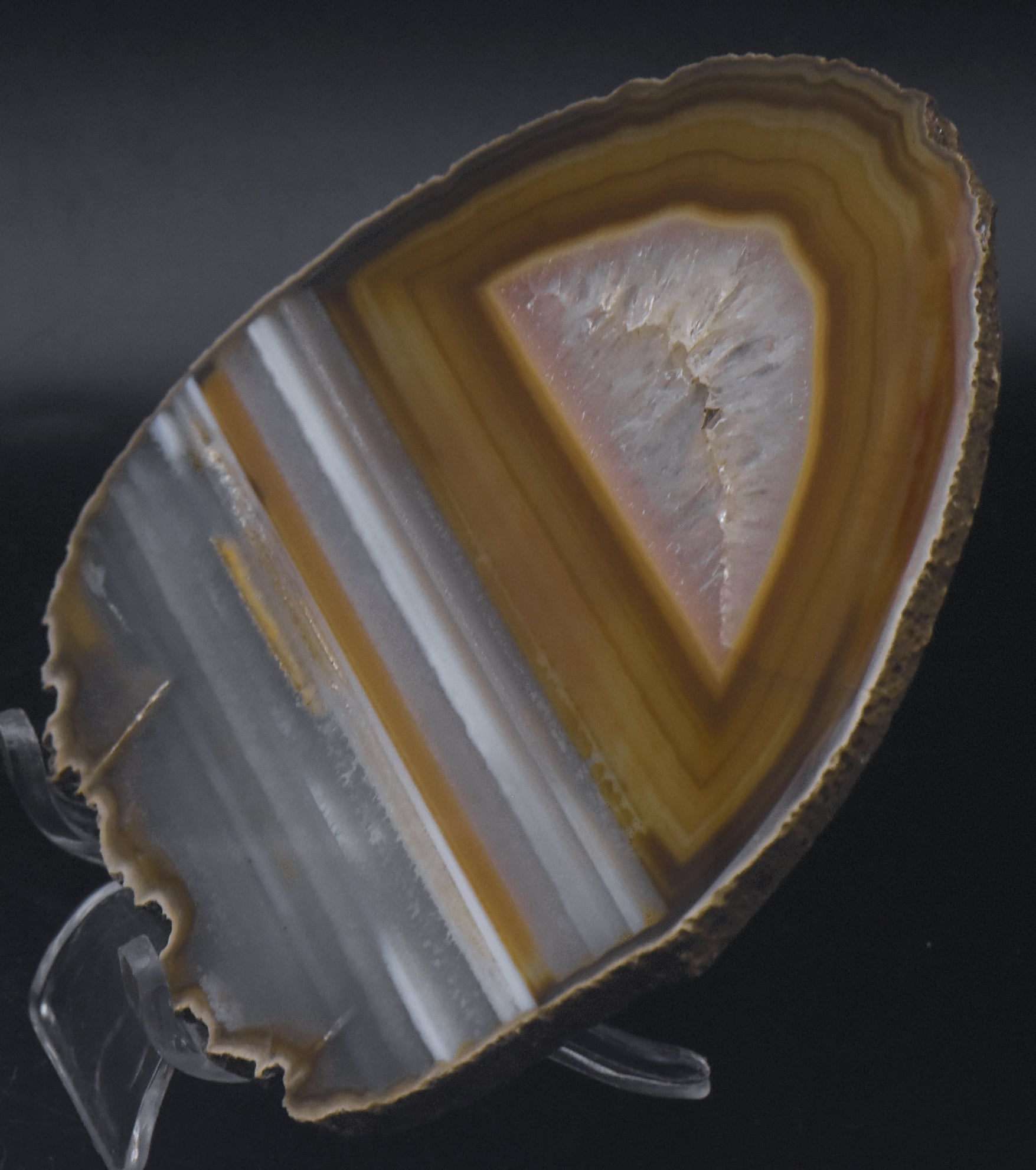Polished Waterline Agate Slice - 119g