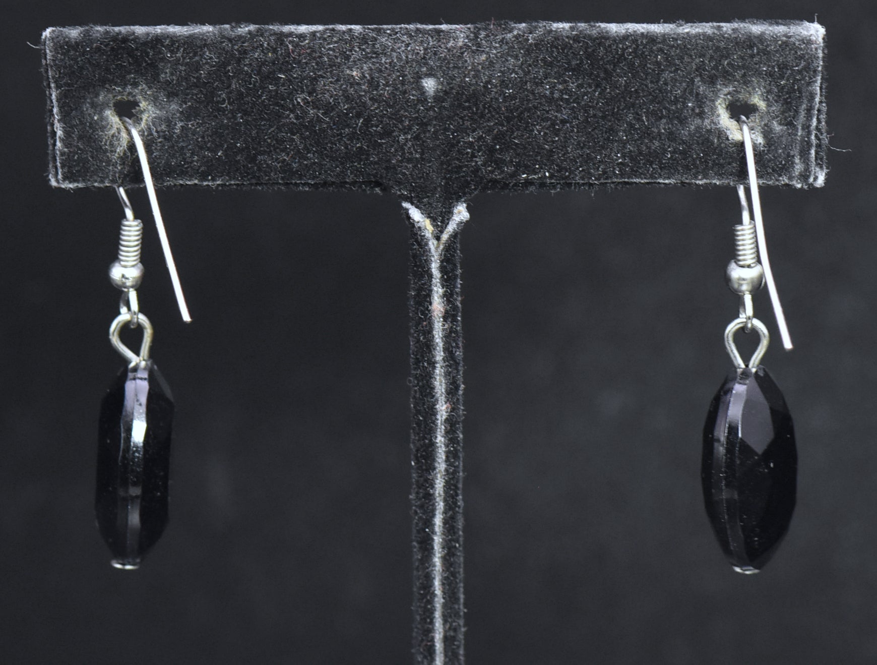 Vintage Faux Amethyst Bead Dangle Earrings