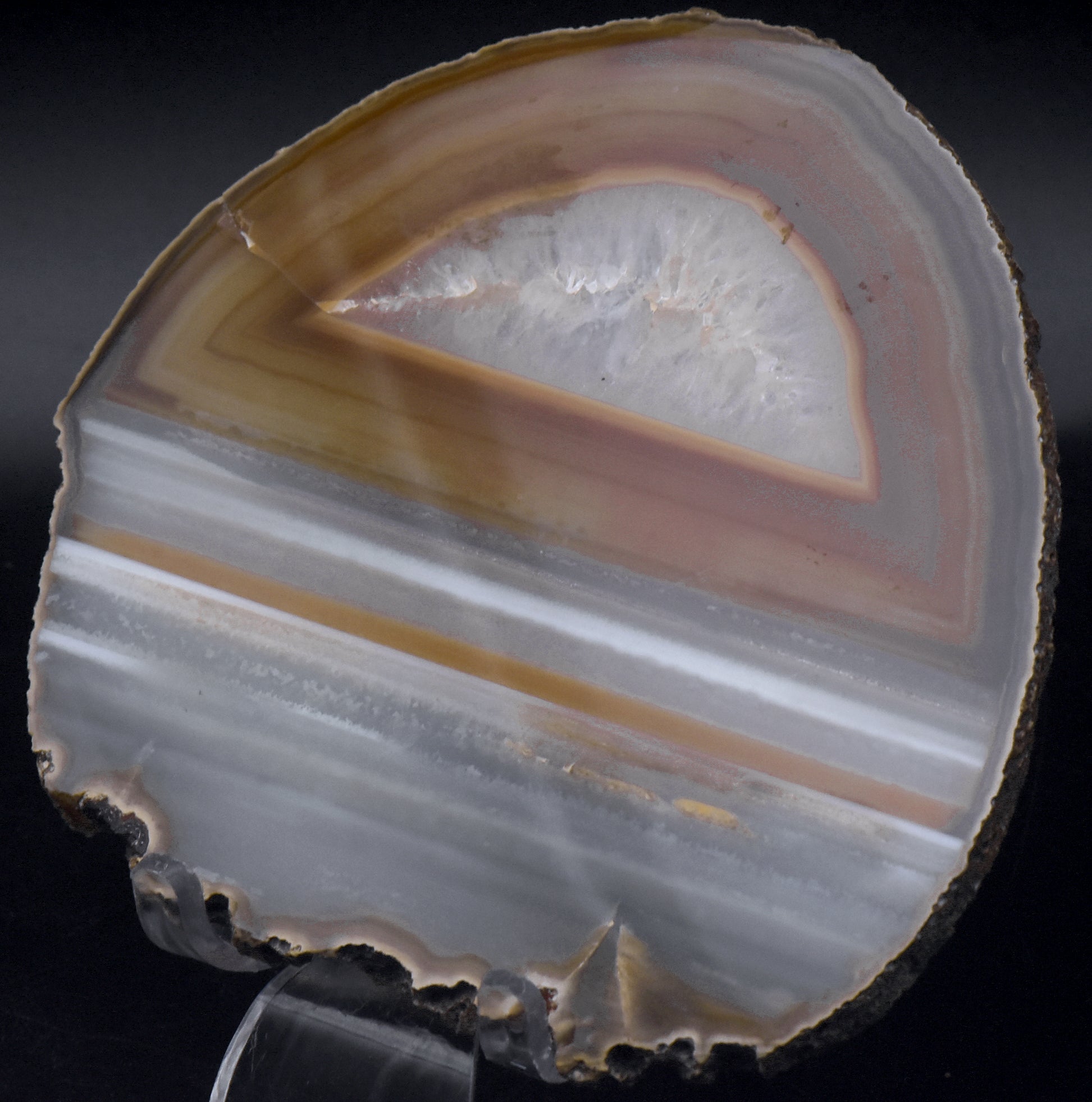 Polished Waterline Agate Slice - 119g