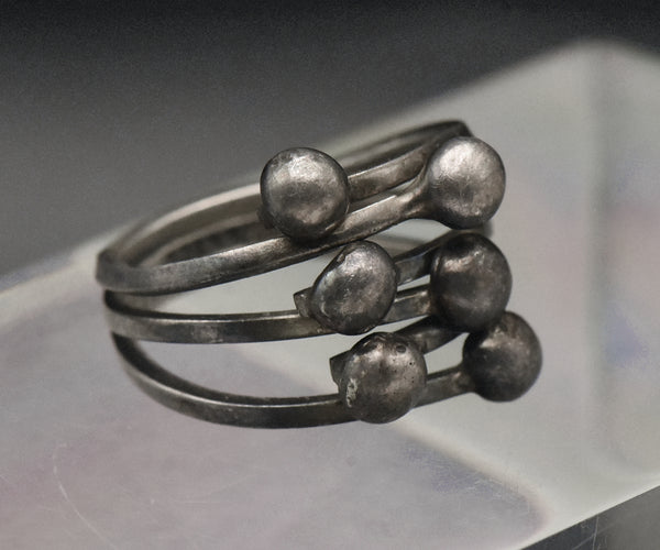 Vintage Handmade Sterling Silver Adjustable Bypass Ring