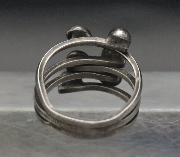 Vintage Handmade Sterling Silver Adjustable Bypass Ring