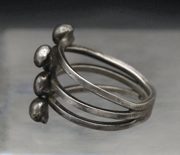 Vintage Handmade Sterling Silver Adjustable Bypass Ring