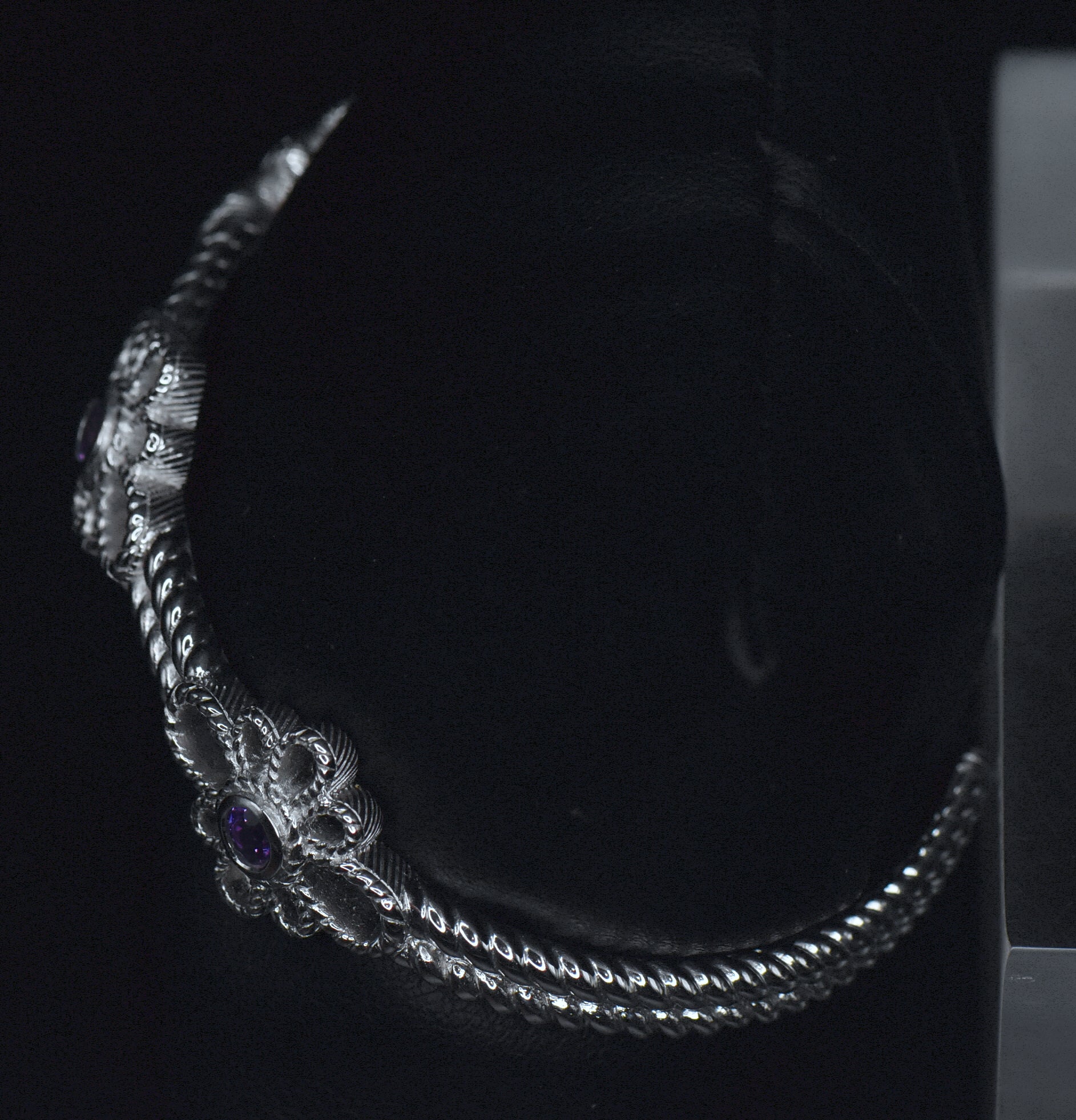 Judith Ripka - Amethyst Sterling Silver Hinged Bracelet