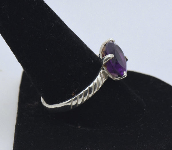 Vintage Amethyst Sterling Silver Ring - Size 10