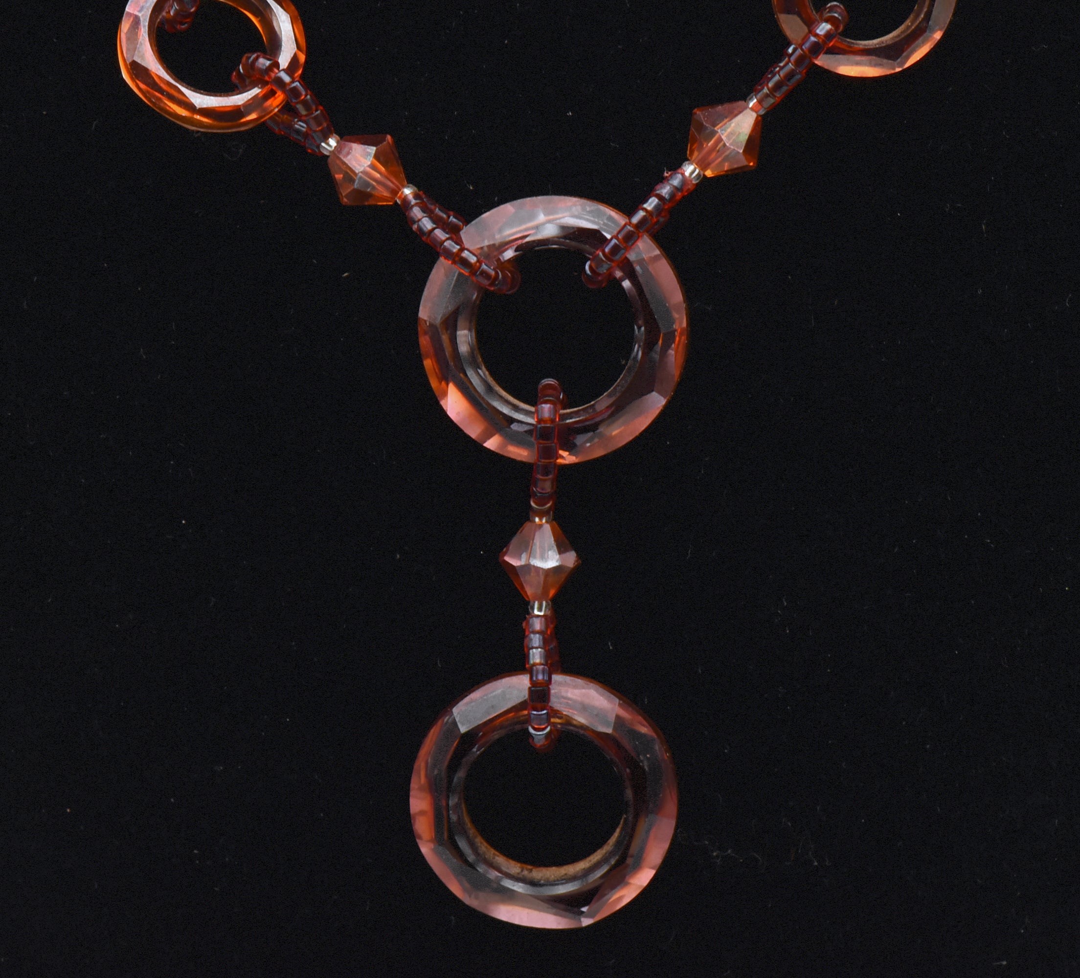 Vintage Beaded Necklace with Sterling Silver Clasp - 23.75"