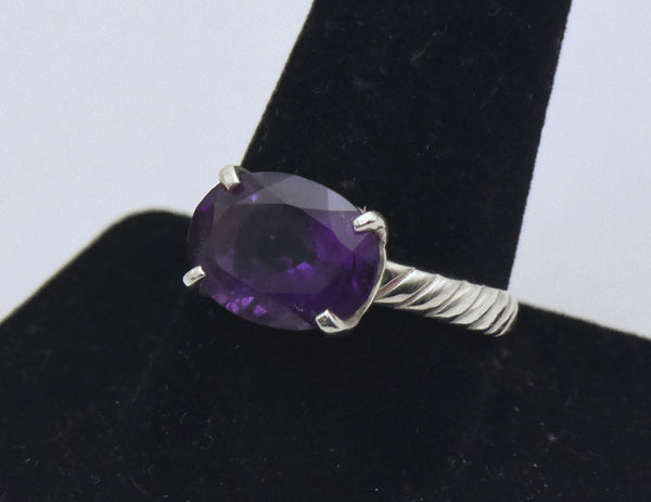 Vintage Amethyst Sterling Silver Ring - Size 10