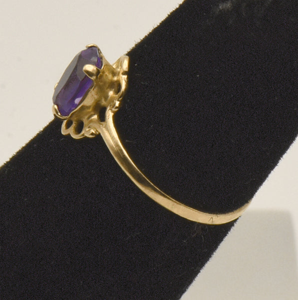 Vintage 14K Gold Synthetic Color Change Sapphire Child's Ring - Size 2.25