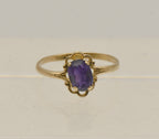 Vintage 14K Gold Synthetic Color Change Sapphire Child's Ring - Size 2.25
