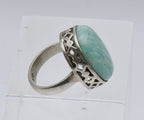 Vintage Handmade Amazonite Sterling Silver Ring - Size 5.5