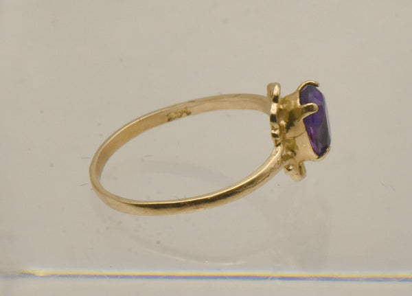 Vintage 14K Gold Synthetic Color Change Sapphire Child's Ring - Size 2.25